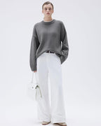 Women  Cashmere Blend Oversized Crewneck Sweater