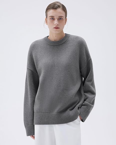 Women  Cashmere Blend Oversized Crewneck Sweater