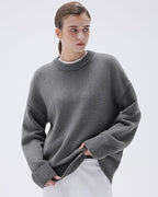 Women  Cashmere Blend Oversized Crewneck Sweater
