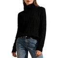 Women Cable Knit Turtleneck Sweater